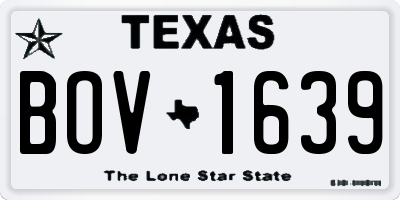TX license plate BOV1639