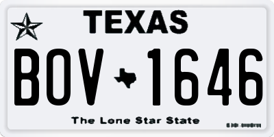 TX license plate BOV1646