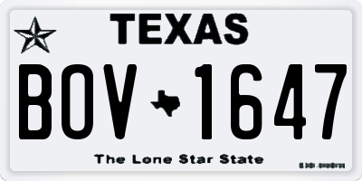 TX license plate BOV1647