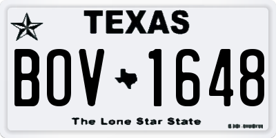 TX license plate BOV1648