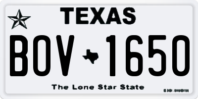 TX license plate BOV1650