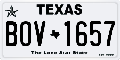 TX license plate BOV1657