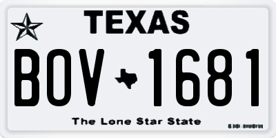 TX license plate BOV1681