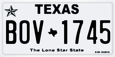 TX license plate BOV1745