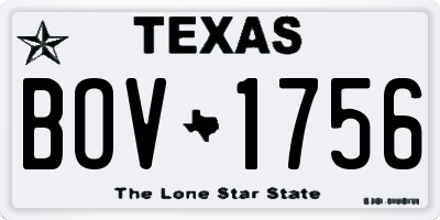 TX license plate BOV1756