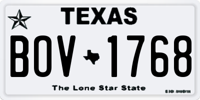 TX license plate BOV1768