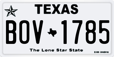 TX license plate BOV1785