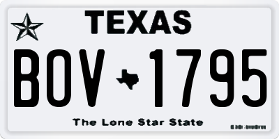 TX license plate BOV1795