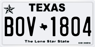 TX license plate BOV1804