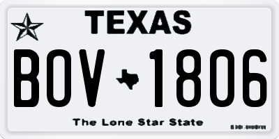 TX license plate BOV1806