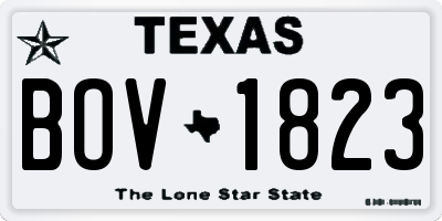 TX license plate BOV1823