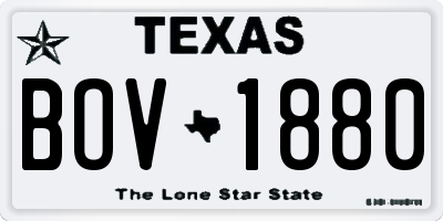 TX license plate BOV1880
