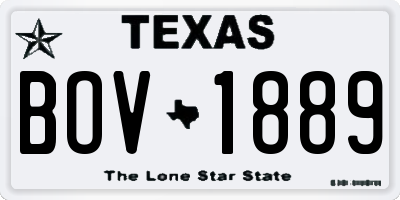 TX license plate BOV1889