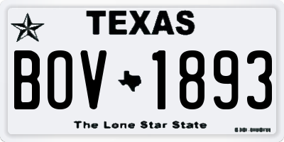 TX license plate BOV1893
