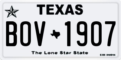 TX license plate BOV1907