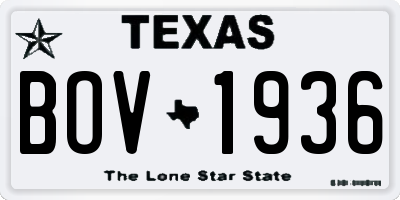 TX license plate BOV1936