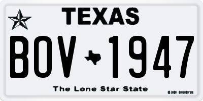 TX license plate BOV1947
