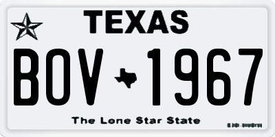 TX license plate BOV1967
