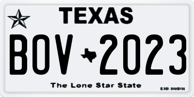 TX license plate BOV2023