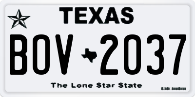 TX license plate BOV2037