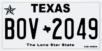TX license plate BOV2049