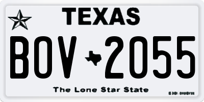 TX license plate BOV2055