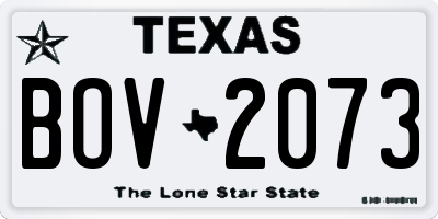 TX license plate BOV2073
