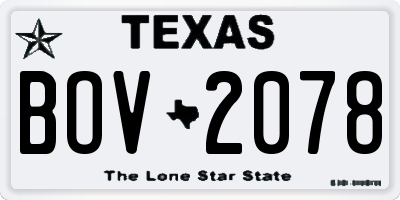 TX license plate BOV2078