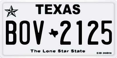 TX license plate BOV2125