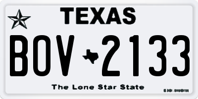 TX license plate BOV2133