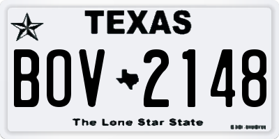 TX license plate BOV2148