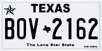 TX license plate BOV2162