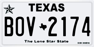 TX license plate BOV2174