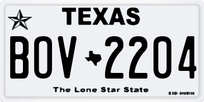 TX license plate BOV2204