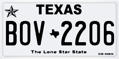 TX license plate BOV2206