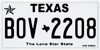 TX license plate BOV2208