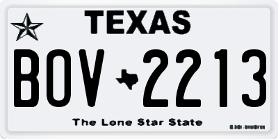 TX license plate BOV2213