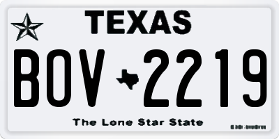 TX license plate BOV2219