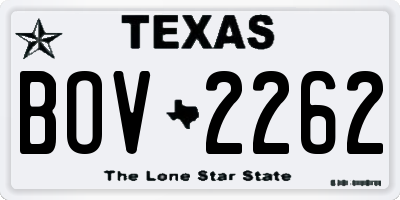 TX license plate BOV2262
