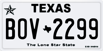 TX license plate BOV2299