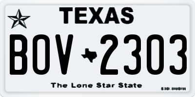 TX license plate BOV2303