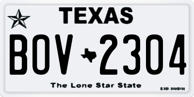 TX license plate BOV2304