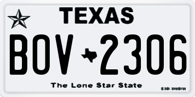 TX license plate BOV2306