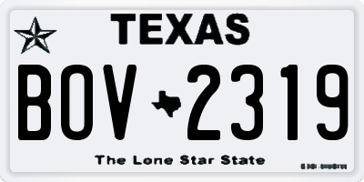 TX license plate BOV2319