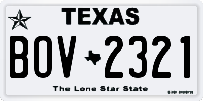 TX license plate BOV2321