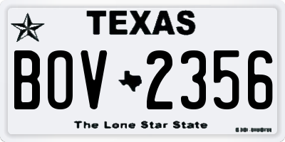 TX license plate BOV2356