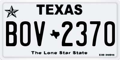 TX license plate BOV2370