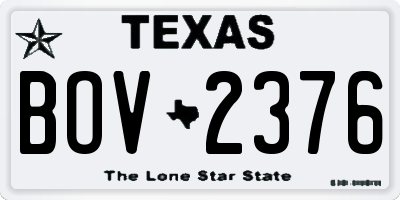 TX license plate BOV2376