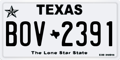 TX license plate BOV2391