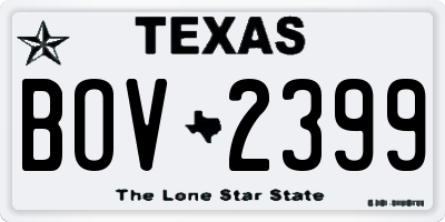 TX license plate BOV2399